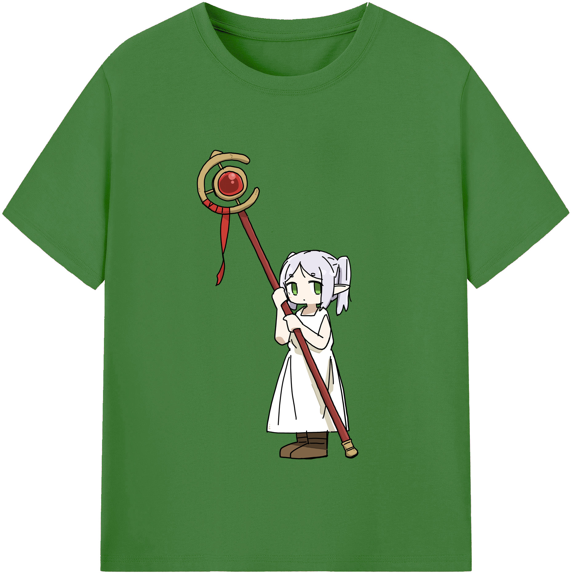（画像用） 葬送のフリーレン Frieren レディースカジュアルプリントTシャツ（綿100％）